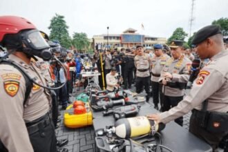 Apel Kesiapan Tanggap Darurat Bencana di Lapangan Mako Brimob Polri, Kelapa Dua, Depok, Jawa Barat, Rabu (5/11/2025) | Sumber Foto: Hum Polri