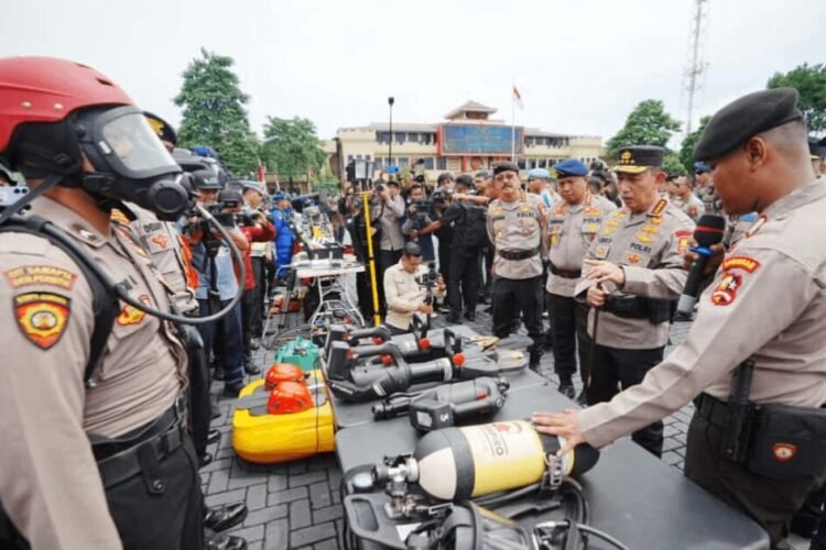 Apel Kesiapan Tanggap Darurat Bencana di Lapangan Mako Brimob Polri, Kelapa Dua, Depok, Jawa Barat, Rabu (5/11/2025) | Sumber Foto: Hum Polri