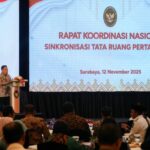 Rapat Koordinasi Nasional (Rakornas) Sinkronisasi Tata Ruang Pertahanan di Surabaya, Jawa Timur, Rabu (12/11/2025) | Foto: Hum-Polkam