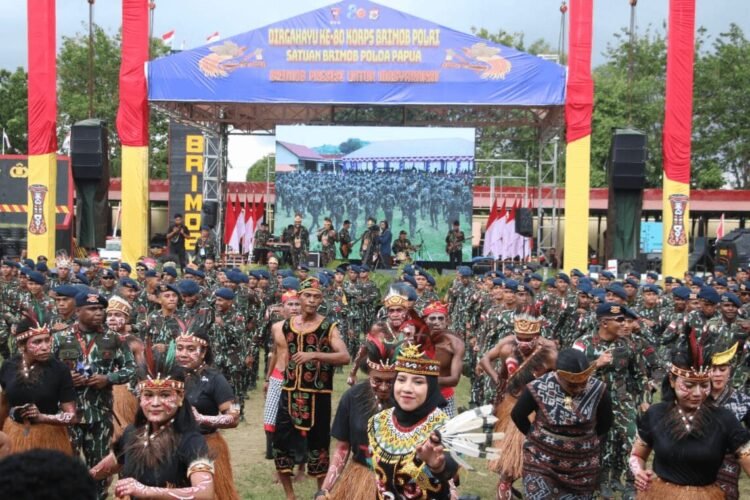 Peringatan Hari Ulang Tahun (HUT) ke-80 Korps Brimob Polri di Jayapura, Papua | Sumber Foto: Hum/Polri