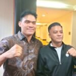 Dari kanan: Calon Ketua KONI Surabaya Arderio Hukom, bersama perwakilan dari IPSI Surabaya, Cahyo Harjo Prakoso | Foto: Ist/Dimas AP