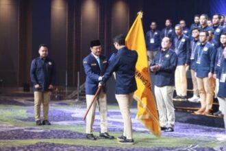 Pengukuhan Pengurus Nasional Karang Taruna (PNKT) Masa Bakti 2025-2030 di Kota Tangerang, Banten, Sabtu (22/11/2025) | Sumber Foto: Hum/Kemensos