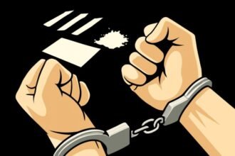 Ilustrasi penangkapan pengedar narkotika | Foto: Cre-AI/BI