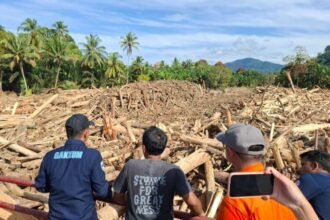 dok. Tumpukan kayu pasca banjir bandang yang melanda di Tapanuli Utara, Sumatra Utara | Sumber Foto: Hum/KLH