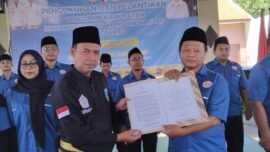 Prosesi pengukuhan dan pelantikan Pengkab IPSI Mojokerto periode 2025-2029 di Pendopo Rakyat Kabupaten Mojokerto, Jawa Timur, Selasa (23/12/2025). (Ist/Dimas AP)