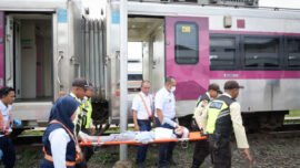 Simulasi Tanggap Darurat di Stasiun Pasar Turi Surabaya (Foto: Hum/Daop 8 Surabaya)