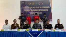 Konferensi pers hasil penindakan dan penegakkan hukum Karantina Sumut pada Senin (19/1/2026) (Foto: dok. Karantina Sumut)