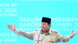 Presiden RI Prabowo Subianto dalam Rakornas di SICC, Kabupaten Bogor, Jawa Barat, Senin (2/2/2026). (Foto: BPMI Setpres)
