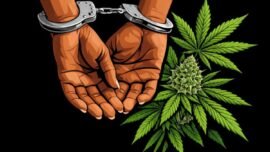 Ilustrasi: Polisi mengamankan terduga pelaku penyalahgunaan narkotika (Foto: Cre-Ai/BI)