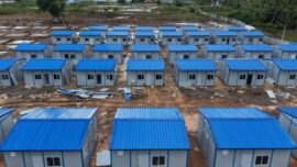 Pembangunan Hunian Tetap (Huntap) bagi warga terdampak banjir di Kecamatan Lapang, Kabupaten Aceh Utara (Sumber Foto: Dispenad)