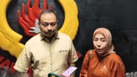 Dari kiri: Ketua Umum KONI Jawa Timur, Muhammad Nabil bersama Direktur Pusat Koperasi Usaha Daerah (Puskud) Jatim, Aida Fitri (Foto: Ist/Dimas AP)