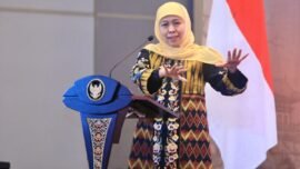 Gubernur Jawa Timur Khofifah Indar Parawansa, saat menghadiri East Java Investment Government di Kota Surabaya, Jumat (30/1/2026). (Foto: dok. Adpim Jatim)