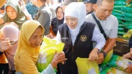Pasar Murah yang digelar di halaman Selatan GOR Bung Karno Nganjuk, Jawa Timur, Senin (9/3/2026). (Foto: Ro-Adpim Jatim)