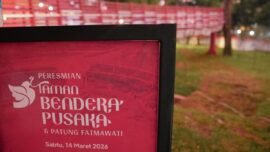 Taman Bendera Pusaka resmi dibuka 24 jam sebagai ruang terbuka hijau baru di Jakarta Selatan, Sabtu (14/3/2026). (Foto: Kominfotik DKI)