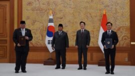 MoU ditandatangani oleh Menko Bidang Perekonomian RI Airlangga Hartarto dan Menteri Samudra dan Perikanan Republik Korea Hwang Jongwoo di Seoul, Rabu (1/04/2026). (Foto: Kemenko Ekon)