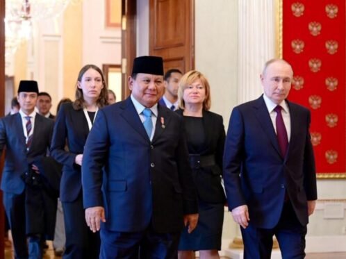 Presiden RI Prabowo Subianto, saat bertemu dengan Presiden Federasi Rusia, Vladimir Putin di Istana Kremlin, Moskow, Senin (13/4/2026). (Sumber Foto: BPMI Setpres)
