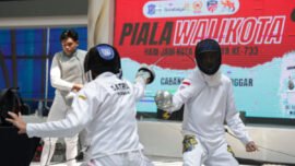 Pertandingan Cabang Olahraga Anggar dalam Piala Wali Kota Surabaya 2026 (Foto: dok. Pemkot Surabaya)