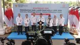 Konferensi pers persiapan Peringatan Hari Lahir Pancasila 2026 di Gedung BPIP, Jakarta, Jumat (29/5/2026). (Foto: Hum BPIP)
