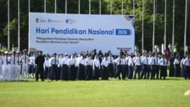 Upacara peringatan Hari Pendidikan Nasional (Hardiknas) Tahun 2026 di Banyuwangi, Jawa Timur, Sabtu (2/5/2026). (Foto: Hum/Dikdasmen)