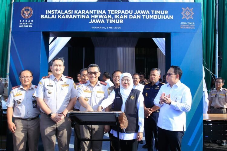 Peresmian Instalasi Karantina Terpadu Jawa Timur di kawasan Puspa Agro, Kabupaten Sidoarjo, Jawa Timur, Jumat (8/5/2026). (Foto: Ariandi K/BI)