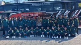 Pemberangkatan kontingen karate Jawa Timur dalam Kejuaraan Nasional (Kejurnas) Karate 2026 di Bandung, Jawa Barat, Rabu (6/5/2026). (Foto: Dimas AP/Ist)