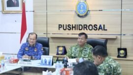 Audiensi dan diskusi rencana kerja sama BMKG dan Pushidrosal di Kantor Pushidrosal, Jakarta, Kamis (7/5/2026). (Sumber Foto: BMKG)