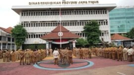 dok. Apel Aparatur Sipil Negara (ASN) di lingkungan Dinas Pendidikan Provinsi Jawa Timur, Senin (5/1/2026). (Foto: Hum/Dindik Jatim)