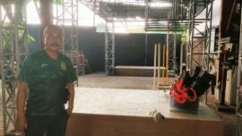 Ketua Umum Pengprov MPI Jawa Timur, Dwi Kistiono, saat ditemui di arena latihan bergaya Ninja Warrior di kawasan Jalan Raya Bringin Indah, Kecamatan Sambikerep, Surabaya.(Foto: Dimas AP/BI)