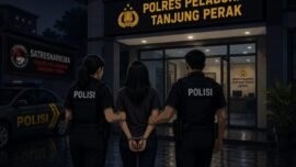 Ilustrasi terduga pelaku penyalahgunaan narkotika saat diamankan polisi (Foto: Cre-AI/Bicara Indonesia)