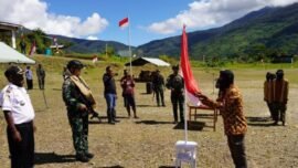 Prosesi ikrar setia NKRI di Lapangan Distrik Kiwirok, Kabupaten Pegunungan Bintang, Papua Pegunungan, Rabu (10/6/2026). (Sc Foto: Dispenad/Koops Habema)