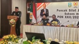 Ketua Umum Pengprov IPSI Jatim, Bambang Haryo Soekartono, dalam rapat koordinasi bersama KONI Jawa Timur di Surabaya, Minggu (21/6/2026). (Foto: Dimas AP/BI)
