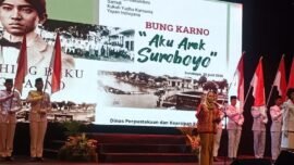 Anggota Komisi X DPR RI, Puti Guntur Soekarno, saat peluncuran Buku "Bung Karno: Aku Arek Suroboyo" di Balai Budaya Surabaya, Kamis (25/6/2026). (Foto: Dna/Bicara Indonesia)