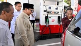 Presiden Prabowo Subianto saat peluncuran program mandatori Biodiesel B50 di Rest Area KM 57, Kabupaten Karawang, Jawa Barat, Kamis (9/7/2026). (Foto: BPMI Setpres)