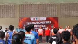 Tes Parameter Tahap Pertama digelar di Lapangan Tenis Pemkab Kediri, Kamis (9/7/2026). (Foto: Ist/Dimas AP)
