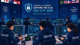 Ilustrasi: Kompetisi keamanan siber Country to Country Capture The Flag (C2C-CTF) 2026. (Foto: Cre-AI/Bicara Indonesia)