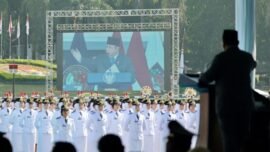 Upacara Pelantikan Pamong Praja Muda Angkatan XXXIII Institut Pemerintahan Dalam Negeri (IPDN) Tahun 2026 di Lapangan Parade IPDN Kampus Jatinangor, Sumedang, Jawa Barat, Rabu (29/7/2026). (Foto: Tim Media Presiden)