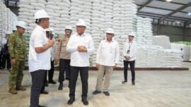 Menko Polkam Jenderal TNI (Purn.) Djamari Chaniago, saat meninjau Gudang Bulog Pulo Brayan Darat I di Kota Medan, Sumatra Utara, Jumat (3/7/2026). (Foto: dok/Kemenko Polkam)