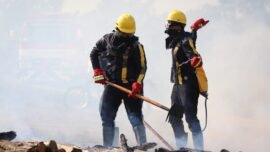 Simulasi Pemadaman Kebakaran Hutan dan Lahan (Karhutla) di Helipad MBH, Kawasan Inti Pusat Pemerintahan (KIPP) IKN, Jumat (10/7/2026). (Foto: dok/Hum OIKN)