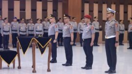 Upacara kenaikan pangkat dipimpin langsung Kapolri Jenderal Pol. Listyo Sigit Prabowo di Mabes Polri, Jakarta, Selasa (30/6/2026). (Foto: Divhum/Polri)