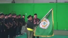 Prosesi pelantikan Pengurus Ikatan Pencak Silat Indonesia (IPSI) Kabupaten Banyuwangi periode 2026-2030, Sabtu (1/8/2026). (Foto: Sc/Dap/Ist)