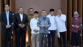 Wakil Ketua DPR RI Sufmi Dasco Ahmad, saat menyampaikan keterangan pers di kompleks parlemen Jakarta, Rabu (18/8/2026). (Foto: Ist)