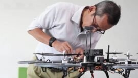 Sistem kendaraan otonom unmanned aerial vehicle (UAV) berjenis hexacopter karya Guru Besar ke-156 ITS Prof Dr Ir Ari Santoso DEA