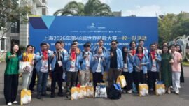 Delegasi Indonesia dalam WorldSkills Competition (WSC) ke-48 di Shanghai World Expo Cultural Center, Shanghai, Tiongkok. (Sumber Foto: dok. Kemendikdasmen)