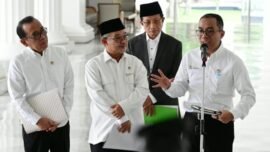 Menteri Pendidikan Tinggi, Sains, dan Teknologi (Mendiktisaintek) Brian Yuliarto, saat memberikan keterangan pers di Istana Negara, Jakarta, Rabu (23/9/2026) (Sumber Foto: BPMI Setpres)
