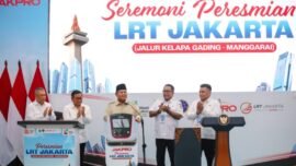 Peresmian LRT Jakarta rute Kelapa Gading-Manggarai di Stasiun LRT Manggarai, Setiabudi, Jakarta Selatan, Rabu (16/9/2026). (Foto: Kominfotik DKI)