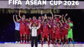Timnas Indonesia sukses menjadi juara FIFA ASEAN Cup 2026 setelah menaklukkan Tailan pada laga final di Stadion Utama Gelora Bung Karno, Jakarta, Senin (5/10/2026) malam. (Sumber Foto: Tim Media Presiden)