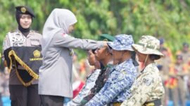 Prosesi pembaretan 1.334 taruna dan taruni dari enam SMAN Taruna Jawa Timur di Pusdik Brimob Watukosek, Pasuruan, Kamis (8/10/2026). (Foto: Ro-Adm Jatim)