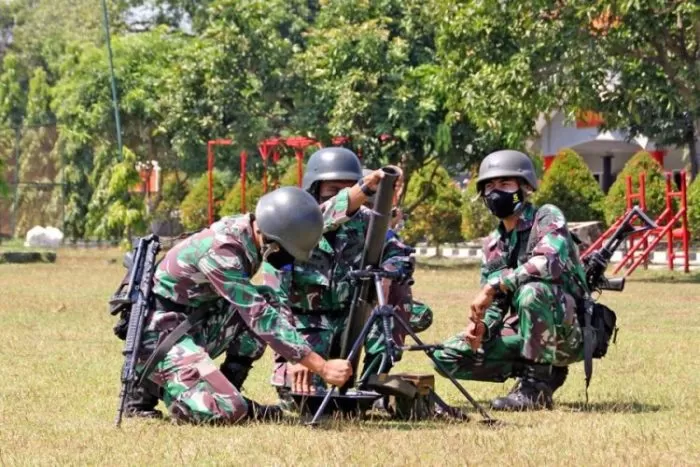 Latihan penembakan Gun Drill Mortir 60 mm | dok/photo: Dispen Kormar / Bicara Indonesia