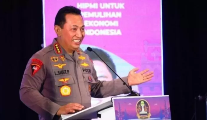 Kapolri Jenderal Listyo Sigit Prabowo saat menghadiri Forum Bisnis Sidang Pleno HIPMI di Hotel Trans Resort Bali, Jumat (18/3/2022) | dok/photo: Ist/ Bicaraindonesia.id