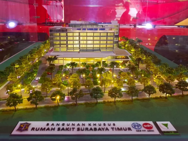 Maket atau miniatur RSUD Surabaya Timur | Kredit Foto: A1/Bicaraindonesia.id